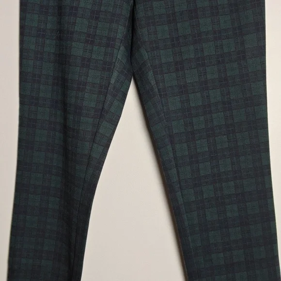TALBOTS NWT Soho Leggings Green/Blue Tartan Print Size 2 - Picture 3 of 16